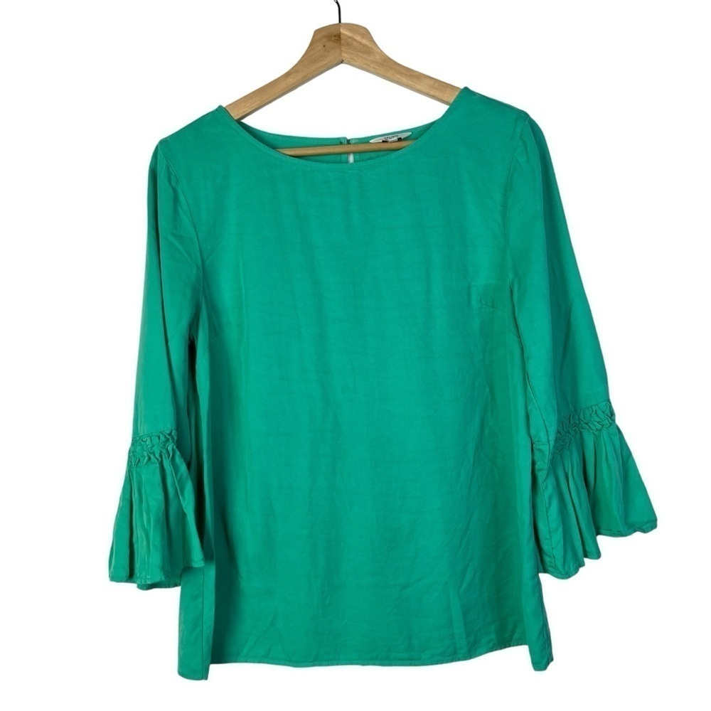 Crown‎ & Ivy Kelly Green Bell Sleeve Long Sleeve Blouse M